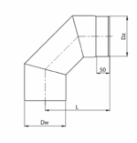 KOLANO SPALINOWE ŻAROODPORNE FI160mm 90 ST. Z BLACHY STALOWEJ CZARNE PRODMAX - obrazek 3