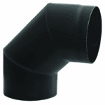 KOLANO SPALINOWE ŻAROODPORNE FI150mm 90 ST. Z BLACHY STALOWEJ CZARNE PRODMAX