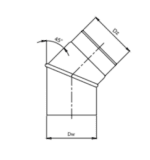 KOLANO SPALINOWE ŻAROODPORNE FI120mm 45 ST. NASTAWNE 2-SEGMENTOWE CZARNE - obrazek 3