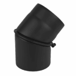 KOLANO SPALINOWE ŻAROODPORNE FI130mm 45 ST. NASTAWNE 2-SEGMENTOWE CZARNE