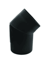 KOLANO SPALINOWE ŻAROODPORNE FI130mm 45ST. STAŁE Z REWIZJĄ 2-SEGMENTOWE CZARNE