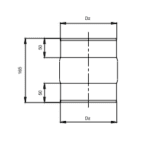 ZŁĄCZKA NYPLOWA SPALINOWA ŻAROODPORNA FI180mm CZARNA PRODMAX - obrazek 3