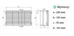 KRATKA WENTYLACYJNA 235x141mm ZAKOŃCZENIE KANAŁU PŁASKIEGO 220x90mm VENTS - obrazek 3